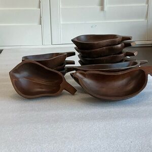 Mango Wood Tamarind & Banana Shaped Bowl 12 Pcs. NOS Wholesale Lot